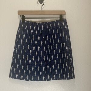 J.Crew Blue Patterned Women's Skirt, Size 4